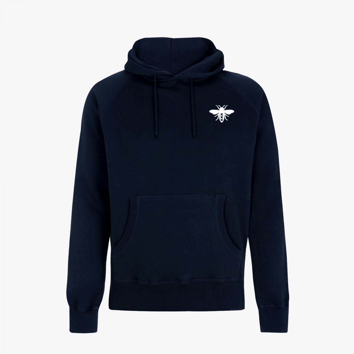 Classic-Navy-Blue-Hoodie-Front-Grey-Background